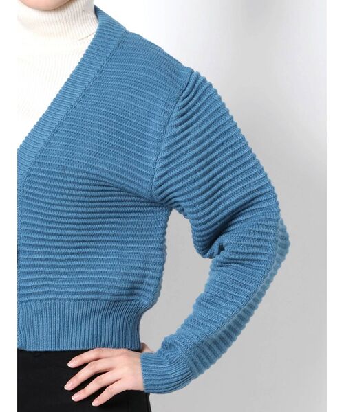 EMODA(エモダ)の「クロップレイヤードニット(ニット/セーター・レディース・アイボリー/ブラック/ブルー・FREE)」の14枚目の写真