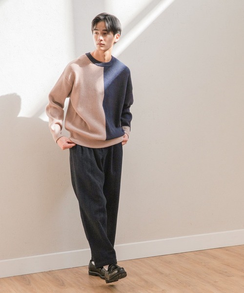 niko and...（ニコアンド）の「[セットアップ対応]ヘリンボーンタックパンツ（その他パンツ・メンズ・ネイビー/ダークグレー/ブラウン・LARGE/MEDIUM）」の16枚目の写真