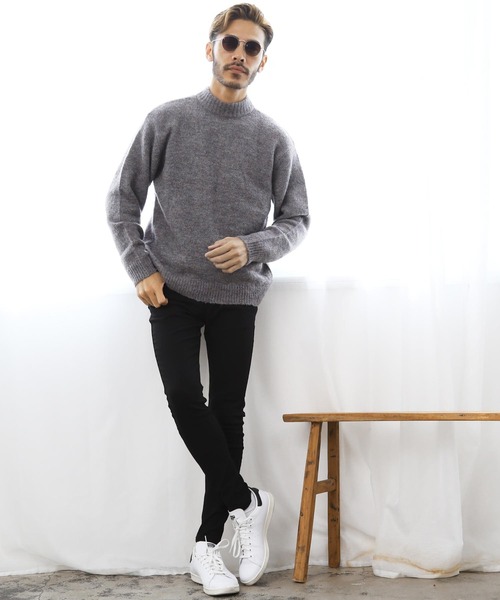 roshell(ロシェル)の「メランジモックネック オーバーサイズ ニット セーター(ニット/セーター・メンズ・ベージュ系その他/ミックスグレー/ブラック系その他・SMALL/LARGE/MEDIUM/X-LARGE)」の14枚目の写真