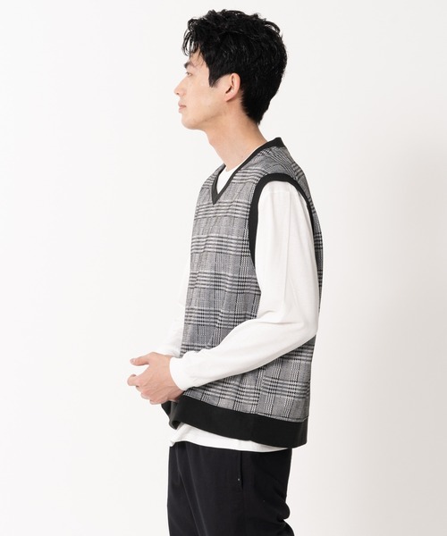 Blue Standard （ブルースタンダード）の「【BLUE STANDARD/ブルースタンダード】ジャガードベスト　ロンＴ　２点セット　セットアップ（Tシャツ/カットソー・メンズ・ベージュ/グレー/ブルー・MEDIUM/LARGE/X-LARGE）」の20枚目の写真