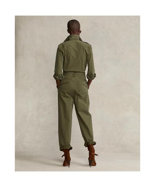 POLO RALPH LAUREN（ポロ ラルフ ローレン）の「コットンツイル ジャンプスーツ（つなぎ/オールインワン・レディース・グリーン系1・2/0/4/6）」の4枚目の写真