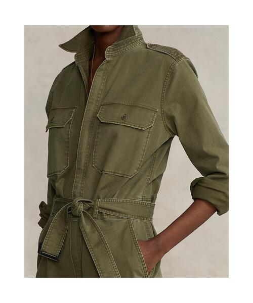 POLO RALPH LAUREN（ポロ ラルフ ローレン）の「コットンツイル ジャンプスーツ（つなぎ/オールインワン・レディース・グリーン系1・2/0/4/6）」の5枚目の写真