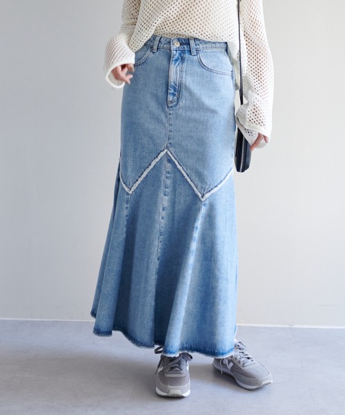 SOMETHING（サムシング）の「【SOMETHING/サムシング】デニムマーメイドスカート（デニムスカート・レディース・ブラック/スカイブルー・SMALL/MEDIUM）」の20枚目の写真