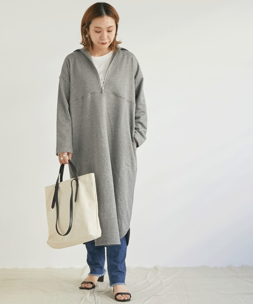 ハーフｚｉｐ裏毛ワンピース ワンピース Doux Archives ドゥアルシーヴ のファッション通販 Zozotown