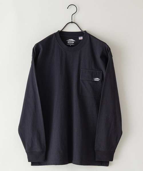 OUTDOOR PRODUCTS APPAREL（アウトドアプロダクツアパレル）の「USAコットン　フラップポケットロンT　ヘビーウェイトロンT（Tシャツ/カットソー・メンズ・ベージュ/ブラック/ホワイト/カーキ・MEDIUM/LARGE/X-LARGE/SMALL）」の5枚目の写真