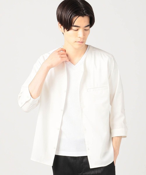 HIDEAWAYS NICOLE（ハイダウェイニコル）の「ノーカラーVネック7分袖