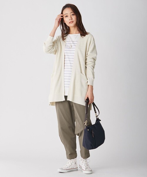 J.PRESS(ジェイプレス)の「【洗える・吸水速乾・ 接触冷感】T/Cリネンツイル ベイカー パンツ(その他パンツ・レディース・カーキ系/ネイビー系・9/11/7)」の14枚目の写真