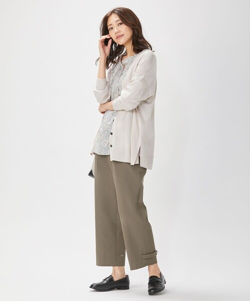 J.PRESS(ジェイプレス)の「【洗える・吸水速乾・ 接触冷感】T/Cリネンツイル ベイカー パンツ(その他パンツ・レディース・カーキ系/ネイビー系・9/11/7)」の12枚目の写真