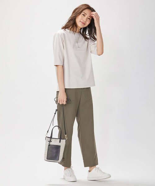 J.PRESS(ジェイプレス)の「【洗える・吸水速乾・ 接触冷感】T/Cリネンツイル ベイカー パンツ(その他パンツ・レディース・カーキ系/ネイビー系・9/11/7)」の6枚目の写真
