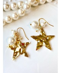 【MUURABBTI】星とコットンパールのピアス(MA)