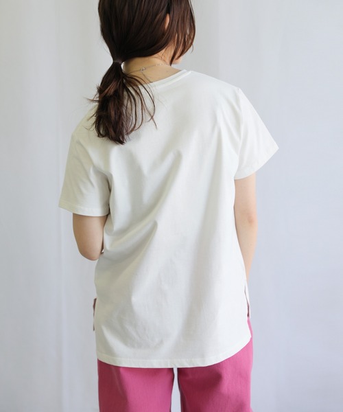 select MOCA(セレクトモカ)の「クルーネックコットンベーシックTシャツ(Tシャツ/カットソー・レディース・ブラック/オフホワイト/カーキ/ライトベージュ・FREE)」の19枚目の写真