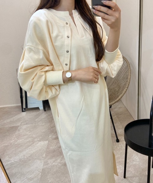 Doux archives（ドゥアルシーヴ）の「［セットアイテム］web限定　ミニ裏毛マルチＷＡＹカーディガンセットワンピース（ワンピース・レディース・アイボリー/グレイッシュベージュ/グレイッシュブルー・FREE）」の20枚目の写真