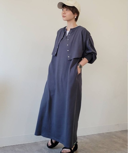 Doux archives（ドゥアルシーヴ）の「［セットアイテム］web限定　ミニ裏毛マルチＷＡＹカーディガンセットワンピース（ワンピース・レディース・アイボリー/グレイッシュベージュ/グレイッシュブルー・FREE）」の10枚目の写真