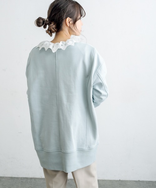 PUAL CE CIN（ピュアルセシン）の「裏毛ビッグプルオーバー（スウェット・レディース・ホワイト/グレー/ミント/イエロー・FREE）」の3枚目の写真