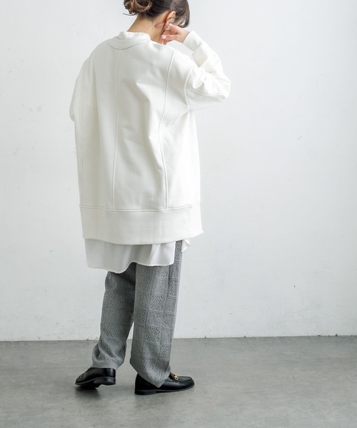 PUAL CE CIN（ピュアルセシン）の「裏毛ビッグプルオーバー（スウェット・レディース・ホワイト/グレー/ミント/イエロー・FREE）」の6枚目の写真