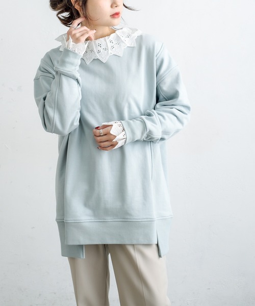 PUAL CE CIN（ピュアルセシン）の「裏毛ビッグプルオーバー（スウェット・レディース・ホワイト/グレー/ミント/イエロー・FREE）」の8枚目の写真