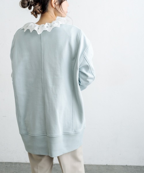 PUAL CE CIN（ピュアルセシン）の「裏毛ビッグプルオーバー（スウェット・レディース・ホワイト/グレー/ミント/イエロー・FREE）」の10枚目の写真