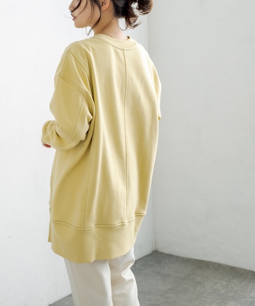 PUAL CE CIN（ピュアルセシン）の「裏毛ビッグプルオーバー（スウェット・レディース・ホワイト/グレー/ミント/イエロー・FREE）」の12枚目の写真