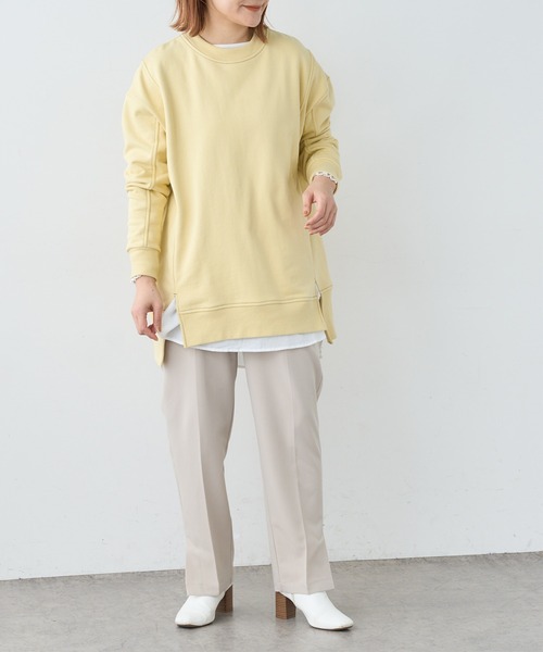 PUAL CE CIN（ピュアルセシン）の「裏毛ビッグプルオーバー（スウェット・レディース・ホワイト/グレー/ミント/イエロー・FREE）」の13枚目の写真