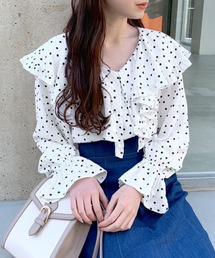 OLIVE des OLIVE | ラッフルケープカラーブラウス(シャツ/ブラウス)