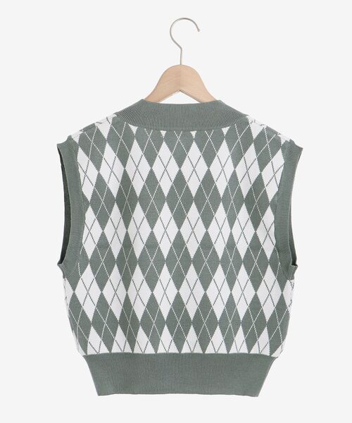 MAJESTIC LEGON（マジェスティックレゴン）の「ガーリーパターンニットベスト（ベスト・レディース・ホワイト系その他2/ブラック系その他/グリーン系その他・MEDIUM）」の8枚目の写真