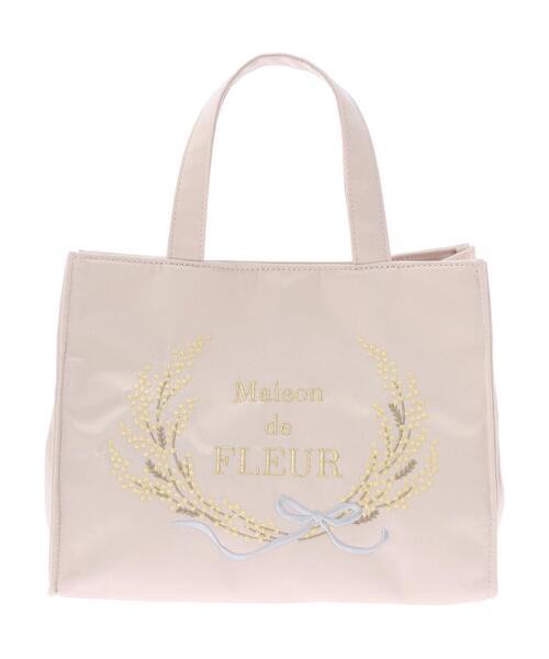 Maison de FLEUR（メゾンドフルール）の「ミモザ刺繍トートバッグ