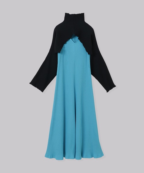 THINGS THAT MATTER（シングス ザット マター）の「THINGS THAT MATTER SET UP RIB DRESS (ARCHIVE COLLECTION)（ワンピース・レディース・ブルー/ワイン・FREE）」の4枚目の写真