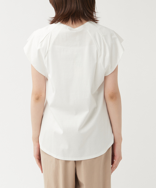 qualite（カリテ）の「《セットアップ対応》クールスムースフレアーカットソー（Tシャツ/カットソー・レディース・ブラック/オフホワイト/モカ/ボルドー・フリー）」の11枚目の写真