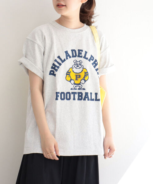 Champion（チャンピオン）の「【Champion/チャンピオン】REVERSE WEAVE college T　カレッジロゴT（Tシャツ/カットソー・レディース・ブラック/ネイビー/アイボリー・MEDIUM）」の2枚目の写真