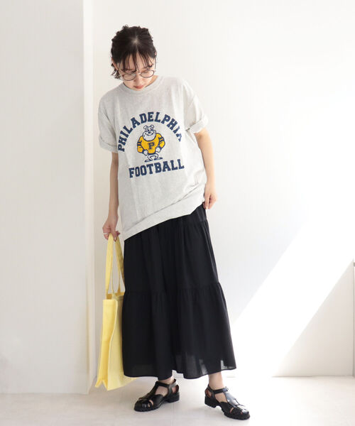 Champion（チャンピオン）の「【Champion/チャンピオン】REVERSE WEAVE college T　カレッジロゴT（Tシャツ/カットソー・レディース・ブラック/ネイビー/アイボリー・MEDIUM）」の5枚目の写真
