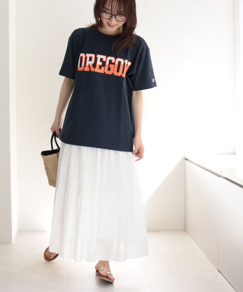 Champion（チャンピオン）の「【Champion/チャンピオン】REVERSE WEAVE college T　カレッジロゴT（Tシャツ/カットソー・レディース・ブラック/ネイビー/アイボリー・MEDIUM）」の10枚目の写真