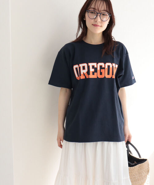 Champion（チャンピオン）の「【Champion/チャンピオン】REVERSE WEAVE college T　カレッジロゴT（Tシャツ/カットソー・レディース・ブラック/ネイビー/アイボリー・MEDIUM）」の11枚目の写真