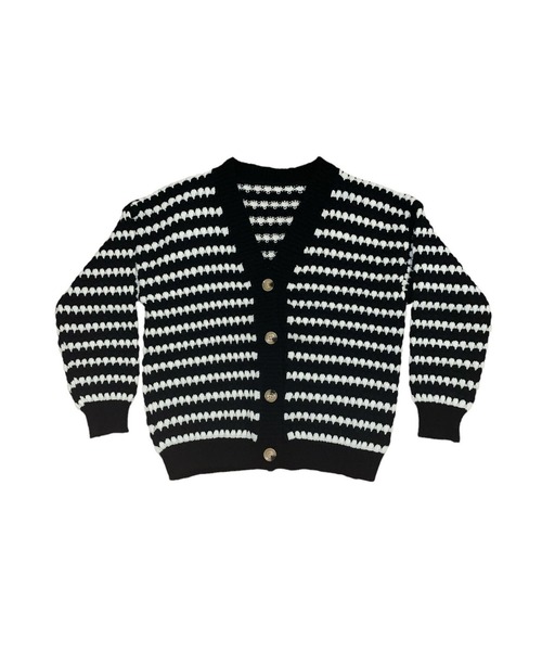 GIMME GIMME（ギミーギミー）の「ストライプ カーディガン gimw22s007（ニット/セーター・レディース・ブラック・FREE）」の13枚目の写真