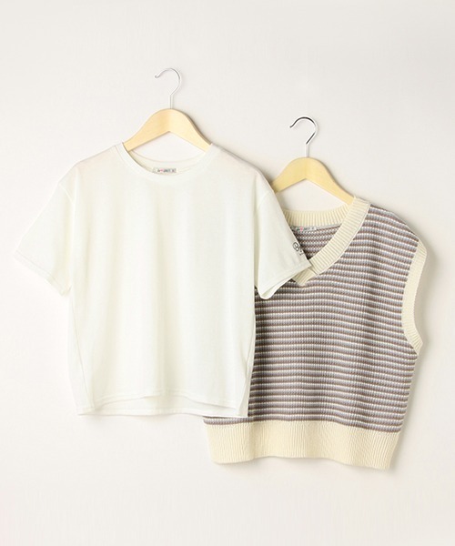 by LOVEiT(バイラビット)の「ニットベスト半袖Tシャツセット(アンサンブル・キッズ・サックスブルー/イエロー/グリーン・130cm/160cm/120cm/150cm/140cm)」の5枚目の写真