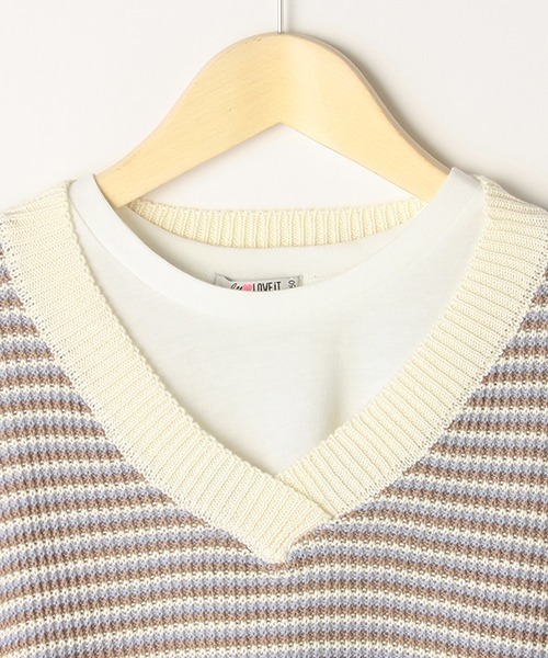 by LOVEiT(バイラビット)の「ニットベスト半袖Tシャツセット(アンサンブル・キッズ・サックスブルー/イエロー/グリーン・130cm/160cm/120cm/150cm/140cm)」の6枚目の写真