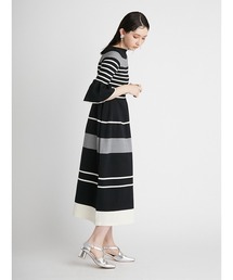 美品✨furfur ファーファー　マリンボーダーニットワンピース　リブニット のぶこ様 furfur ファーファ マリンボーダーニットワンピース