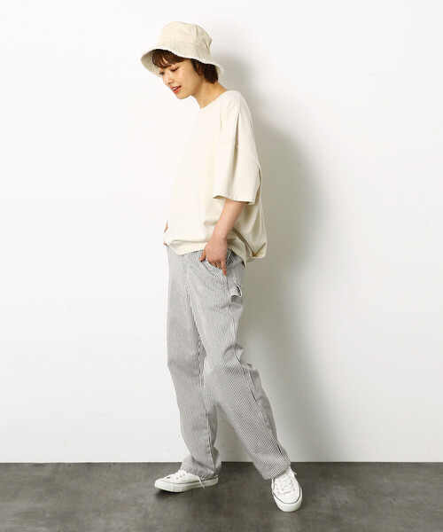 Purple&Yellow（パープルアンドイエロー）の「ヒッコリーペインターパンツ（その他パンツ・メンズ・アイボリー/ネイビー・LARGE/SMALL/MEDIUM/X-LARGE/X-SMALL）」の10枚目の写真