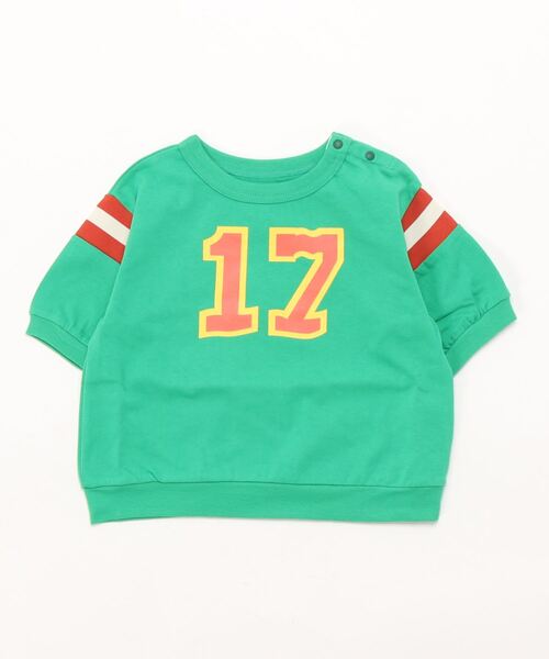 BIG FIELD（ビッグフィールド）の「ナンバリングＴシャツ（90～140cm）（Tシャツ/カットソー・キッズ・アイボリー/グリーン/レッド・90/100/110/120/130/140）」の2枚目の写真