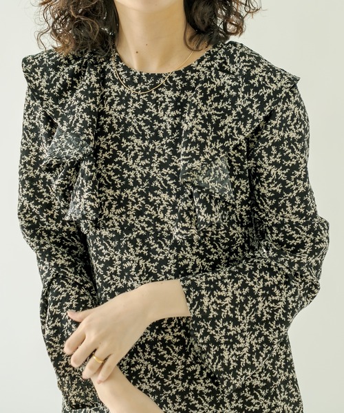 mystic（ミスティック）の「花柄フリルワンピース（ワンピース・レディース・ブラック/ダークブラウン・1/2）」の9枚目の写真