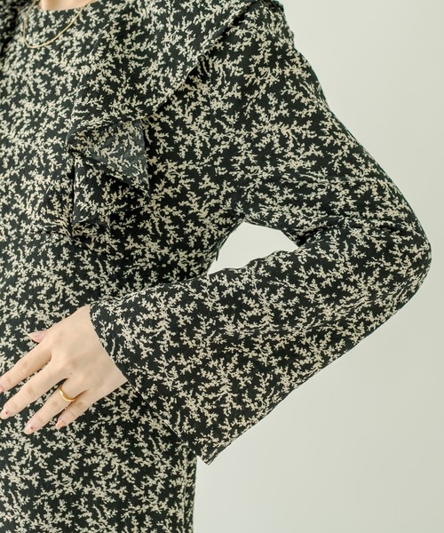 mystic（ミスティック）の「花柄フリルワンピース（ワンピース・レディース・ブラック/ダークブラウン・1/2）」の15枚目の写真