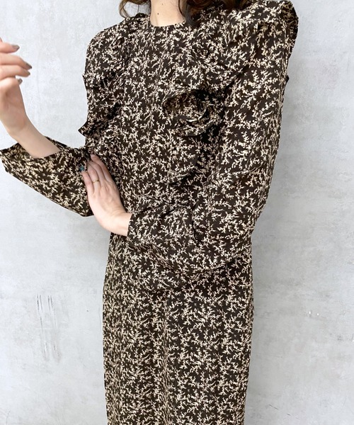 mystic（ミスティック）の「花柄フリルワンピース（ワンピース・レディース・ブラック/ダークブラウン・1/2）」の21枚目の写真