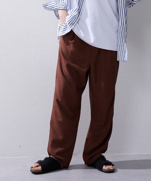 CIAOPANIC TYPY（チャオパニックティピー）の「【セットアップ対応】テックリネンタックワイドイージパンツ（スラックス・メンズ・ブラック/ブラウン・M/L）」の3枚目の写真