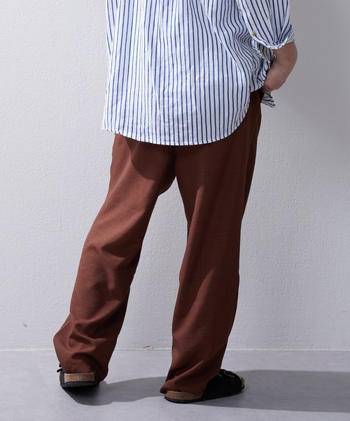 CIAOPANIC TYPY（チャオパニックティピー）の「【セットアップ対応】テックリネンタックワイドイージパンツ（スラックス・メンズ・ブラック/ブラウン・M/L）」の5枚目の写真