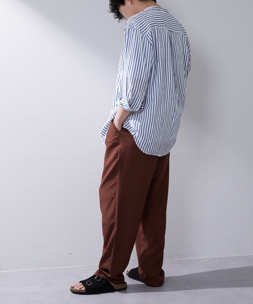 CIAOPANIC TYPY（チャオパニックティピー）の「【セットアップ対応】テックリネンタックワイドイージパンツ（スラックス・メンズ・ブラック/ブラウン・M/L）」の8枚目の写真