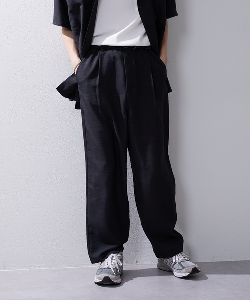 CIAOPANIC TYPY（チャオパニックティピー）の「【セットアップ対応】テックリネンタックワイドイージパンツ（スラックス・メンズ・ブラック/ブラウン・M/L）」の9枚目の写真