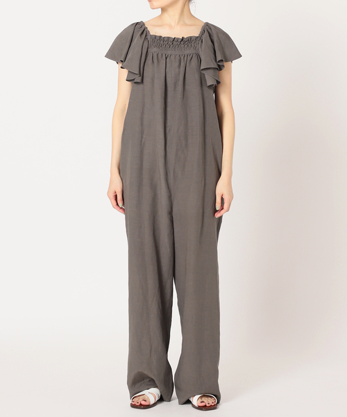 美品　IENA LA BOUCLE デザインベロアオールインワン　日本製 美品 IENA LA BOUCLE デザインベロアオールインワン 日本製