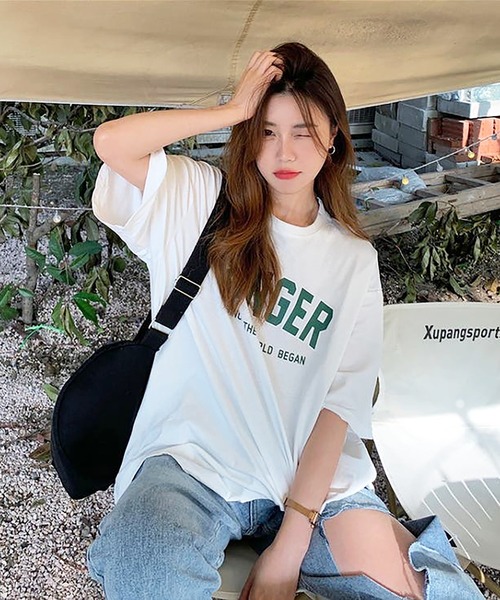 Girly Doll(ガーリードール)の「カレッジロゴTシャツ(Tシャツ/カットソー・レディース・ホワイト/ネイビー/グレー・M/L)」の9枚目の写真