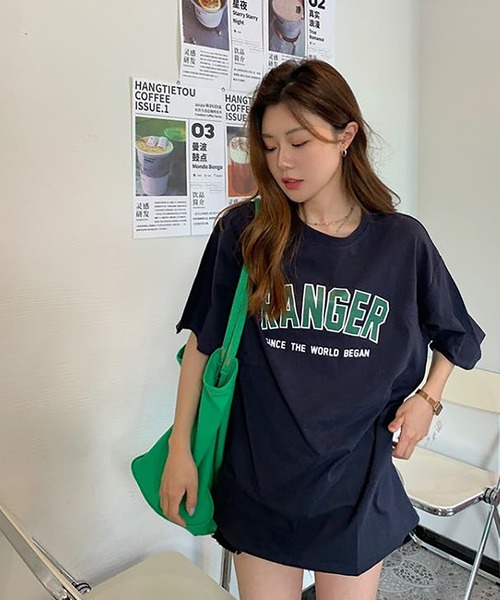 Girly Doll(ガーリードール)の「カレッジロゴTシャツ(Tシャツ/カットソー・レディース・ホワイト/ネイビー/グレー・M/L)」の6枚目の写真