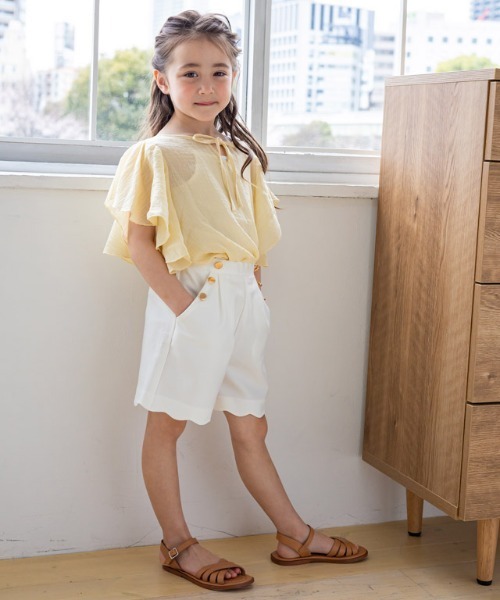 lulpini（ルルピー二）の「kids ゴールドボタンスカラップパンツ（その他パンツ・キッズ・オフホワイト/ピンク・S/M/L）」の14枚目の写真