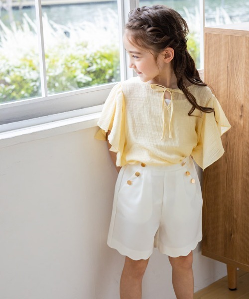 lulpini（ルルピー二）の「kids ゴールドボタンスカラップパンツ（その他パンツ・キッズ・オフホワイト/ピンク・S/M/L）」の16枚目の写真